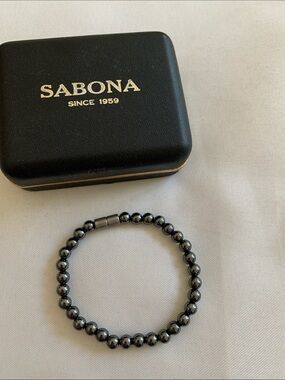 Women’s Sabona Executive Sport Hematite Beaded Bracelet - Black/Silver